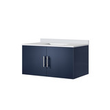Lexora Geneva 36 in. W Navy Blue Wall Mount Bath Vanity Cabinet and Cultured Marble Top - LVG36SE300