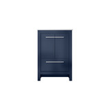 Lexora Lafarre 24 inch W x 20 in D Navy Blue Bath Vanity Cabinet and White Quartz Top - LVLF24SNB200