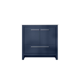 Lexora Lafarre 36 inch W x 20 in D Navy Blue Bath Vanity Cabinet and White Quartz Top - LVLF36SNB200