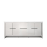 Lexora Lafarre 80 inch W x 20 in D White Double Sink Vanity Cabinet and White Quartz Top - LVLF80DW200