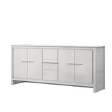 Lexora Lafarre 80 inch W x 20 in D White Double Sink Vanity Cabinet and White Quartz Top - LVLF80DW200