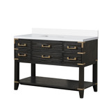 Lexora Norwalk 48 inch W Black Oak Vanity Cabinet and Cultured Marble Top - LVN48SJ300