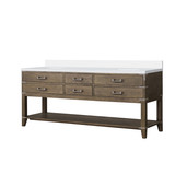 Lexora Norwalk 80 inch W Grey Oak Double Sink Vanity Cabinet and Cultured Marble Top - LVN80DR300