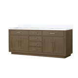 Lexora Abbey 80 inch W Grey Oak Double Sink Vanity Cabinet and Cultured Marble Top - LVA80DR300
