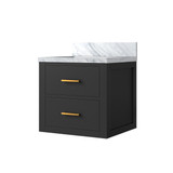 Lexora Castor 20 inch W x 18 in D Black Single Bath Wall Hung Vanity Cabinet and Acrylic Top - LVC20SL500