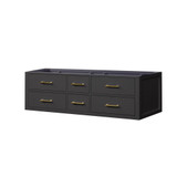 Lexora Castor 60 inch W Black Double Sink Wall Hung Vanity Cabinet - LVC60DL000