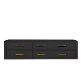 Lexora Castor 72 inch W Black Double Sink Wall Hung Vanity Cabinet - LVC72DL000
