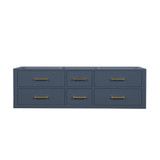 Lexora Castor 60 inch W Blue Double Sink Wall Hung Vanity Cabinet - LVC60DE000