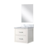 Lexora Castor 20 inch W x 18 in D White Single Bath Wall Hung Vanity Cabinet Acrylic Countertop and 18 in Mirror - LVC20SA510