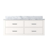 Lexora Castor 48 inch W White Single Bath Wall Hung Vanity Cabinet and Carrara Marble Top - LVC48SA100