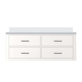 Lexora Castor 48 inch W White Single Bath Wall Hung Vanity Cabinet and Cultured Marble Top - LVC48SA300