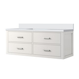Lexora Castor 48 inch W White Single Bath Wall Hung Vanity Cabinet and Cultured Marble Top - LVC48SA300
