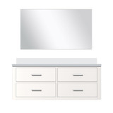 Lexora Castor 48 inch W White Single Bath Wall Hung Vanity Cabinet Cultured Marble Countertop and 43 in Mirror - LVC48SA310