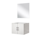 Lexora Geneva 24 inch W Glossy White Wall Mount Vanity Cabinet and 18 in Mirror - LVG24SM010