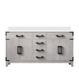 Lexora Laurel 60 inch W White Oak Double Sink Vanity Cabinet and Cultured Marble Top - LVL60DM300
