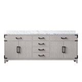 Lexora Laurel 80 inch W White Oak Double Sink Vanity Cabinet and Carrara Marble Top - LVL80DM100