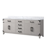 Lexora Laurel 80 inch W White Oak Double Sink Vanity Cabinet and Carrara Marble Top - LVL80DM100