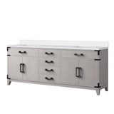 Lexora Laurel 80 inch W White Oak Double Sink Vanity Cabinet and White Quartz Top - LVL80DM200