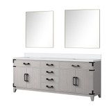 Lexora Laurel 80 inch W White Oak Double Sink Vanity Cabinet, Cultured Marble Top, and 36 in Mirrors - LVL80DM310