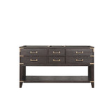 Lexora Norwalk 60 inch W Brown Oak Double Sink Vanity Cabinet - LVN60DK000