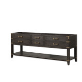 Lexora Norwalk 84 inch W Brown Oak Double Sink Vanity Cabinet - LVN84DK000