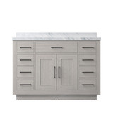 Lexora Abbey 48 inch W White Oak Vanity Cabinet and Carrara Marble Top - LVA48SM100