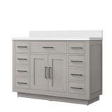 Lexora Abbey 48 inch W White Oak Vanity Cabinet and White Quartz Top - LVA48SM200
