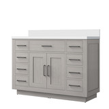 Lexora Abbey 48 inch W White Oak Vanity Cabinet and Cultured Marble Top - LVA48SM300