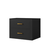 Lexora Castor 24 inch W x 18 in D Black Single Bath Wall Hung Vanity Cabinet - LVC24SL000