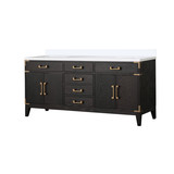 Lexora Laurel 72 inch W Black Oak Double Sink Vanity Cabinet and White Quartz Top - LVL72DJ200