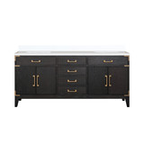 Lexora Laurel 72 inch W Black Oak Double Sink Vanity Cabinet and Cultured Marble Top - LVL72DJ300