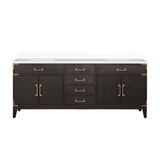 Lexora Laurel 80 inch W Brown Oak Double Sink Vanity Cabinet and Cultured Marble Top - LVL80DK300