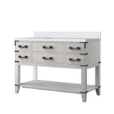 Lexora Norwalk 48 inch W White Oak Vanity Cabinet and Cultured Marble Top - LVN48SM300