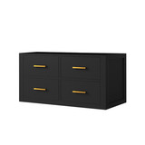 Lexora Castor 36 inch W Black Single Bath Wall Hung Vanity Cabinet - LVC36SL000