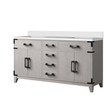 Lexora Laurel 60 inch W White Oak Double Sink Vanity Cabinet and White Quartz Top - LVL60DM200