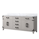 Lexora Laurel 72 inch W White Oak Double Sink Vanity Cabinet and Carrara Marble Top - LVL72DM100