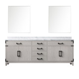 Lexora Laurel 84 inch W White Oak Double Sink Vanity Cabinet, Carrara Marble Top, and 36 in Mirrors - LVL84DM110