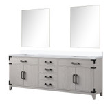 Lexora Laurel 84 inch W White Oak Double Sink Vanity Cabinet, White Quartz Top, and 36 in Mirrors - LVL84DM210
