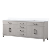 Lexora Laurel 84 inch W White Oak Double Sink Vanity Cabinet and Cultured Marble Top - LVL84DM300