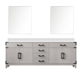 Lexora Laurel 84 inch W White Oak Double Sink Vanity Cabinet, Cultured Marble Top, and 36 in Mirrors - LVL84DM310