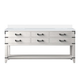 Lexora Norwalk 72 inch W White Oak Double Sink Vanity Cabinet and Cultured Marble Top - LVN72DM300