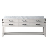 Lexora Norwalk 80 inch W White Oak Double Sink Vanity Cabinet and Carrara Marble Top - LVN80DM100