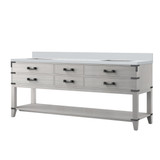 Lexora Norwalk 80 inch W White Oak Double Sink Vanity Cabinet and Cultured Marble Top - LVN80DM300