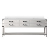 Lexora Norwalk 84 inch W White Oak Double Sink Vanity Cabinet and White Quartz Top - LVN84DM200