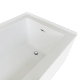 Lexora Provenza 60 in L x 30 inch W White Alcove Bathtub with Right Drain and Chrome Hardware - LBPV6030RC