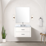 Lexora Castor 30 inch W White Single Bath Wall Hung Vanity Cabinet - LVC30SA000