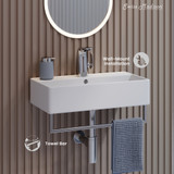 Swiss Madison SM-WS344SIT Claire 22" Wall-Mount Bathroom Sink with Silver Towel Bar