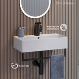 Swiss Madison SM-WS344BT Claire 22" Wall-Mount Bathroom Sink with Black Towel Bar