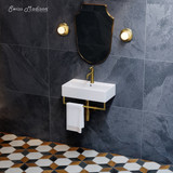 Swiss Madison SM-WS344BGT Claire 22" Wall-Mount Bathroom Sink with Brushed Gold Towel Bar