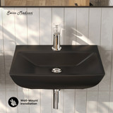 Swiss Madison SM-WS317MB Sublime 18" Ceramic Wall Hung Sink - Matte Black